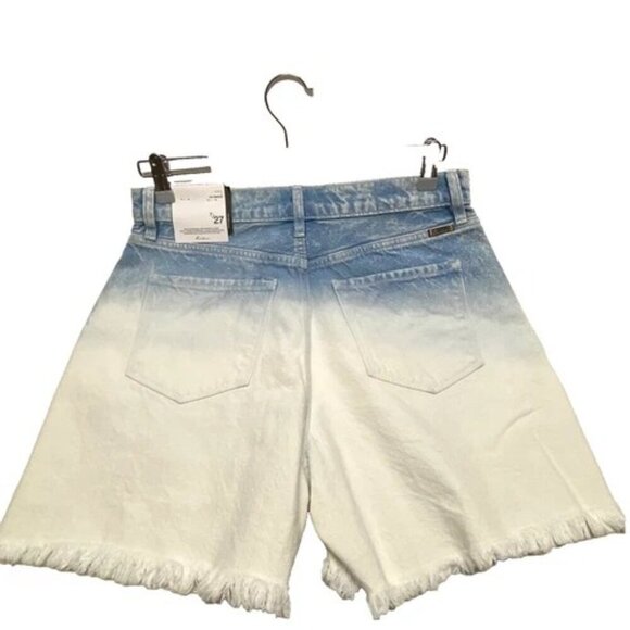 Kancan Women's 7/27 Jean Shorts Blue White Distressed High Rise Ombré Denim NWT - Picture 12 of 13